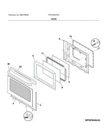 Door parts for Frigidaire Range FFGF3052TSC from AppliancePartsPros.com