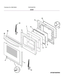 Door parts for Frigidaire Range FGGF3036TWD from AppliancePartsPros.com