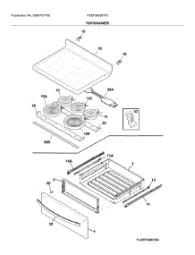 Top / Drawer parts for Frigidaire Range FGEF3059TFG from AppliancePartsPros.com