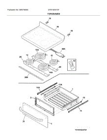 Top / Drawer parts for Frigidaire Range CFEF3053TSF from AppliancePartsPros.com