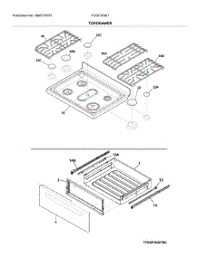 Top / Drawer parts for Frigidaire Range FGGF3036TWC from AppliancePartsPros.com