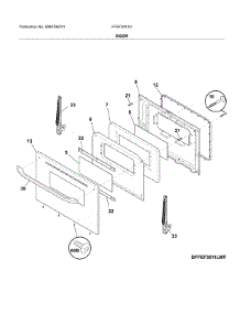 Door parts for Frigidaire Range FFEF3012UWB from AppliancePartsPros.com