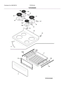 Top / Drawer parts for Frigidaire Range FFEF3012UWB from AppliancePartsPros.com