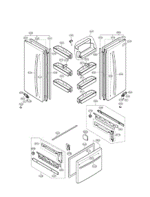 Doors parts for Lg Refrigerator LFC20760SW/00 from AppliancePartsPros.com