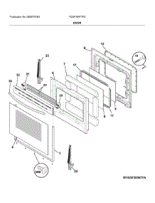 Door parts for Frigidaire Range FGGF3047TFD from AppliancePartsPros.com