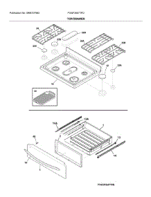 Top / Drawer parts for Frigidaire Range FGGF3047TFD from AppliancePartsPros.com