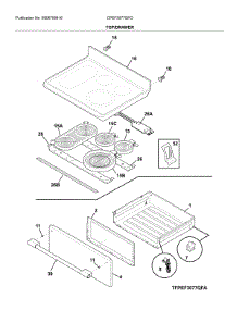 Top / Drawer parts for Frigidaire Range CPEF3077QFG from AppliancePartsPros.com