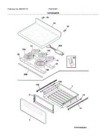 Top / Drawer parts for Frigidaire Range FGEF3036TBF from AppliancePartsPros.com