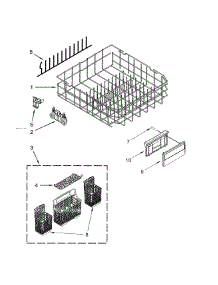 Lower Rack parts for Kenmore Dishwasher 665.12763K313 (66512763K313, 665 12763K313) from AppliancePartsPros.com