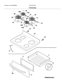 Top / Drawer parts for Frigidaire Range FFEF3015LSN from AppliancePartsPros.com
