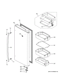 Fresh Food Door - Rh parts for Ge Refrigerator PFE28PELBDS from AppliancePartsPros.com
