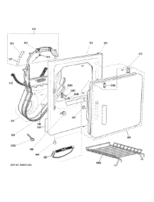 Front Panel & Door parts for Ge Dryer GTX65GBSJ1WS from AppliancePartsPros.com