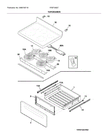 Top / Drawer parts for Frigidaire Range FFEF3052TWC from AppliancePartsPros.com