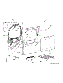 Front Panel & Door parts for Ge Dryer GTX65EBSJ1WS from AppliancePartsPros.com