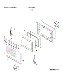 Door parts for Frigidaire Range CFEF3012UWB from AppliancePartsPros.com