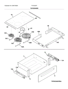 Top / Drawer parts for Frigidaire Range FFES3026TWD from AppliancePartsPros.com