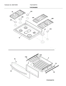 Top / Drawer parts for Frigidaire Range FGGF3036TFD from AppliancePartsPros.com