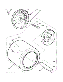 Drum parts for Ge Dryer DSKP333EC5WW from AppliancePartsPros.com