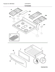 Top / Drawer parts for Frigidaire Range LGGF3046TFC from AppliancePartsPros.com