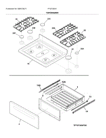 Top / Drawer parts for Frigidaire Range FFGF3054TWC from AppliancePartsPros.com