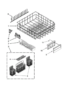 Lower Rack Parts parts for Kenmore Dishwasher 665.12776K314 (66512776K314, 665 12776K314) from AppliancePartsPros.com