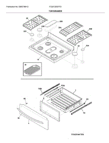 Top / Drawer parts for Frigidaire Range FGGF3059TFD from AppliancePartsPros.com
