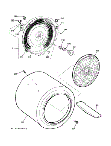 Drum parts for Ge Dryer GTDX180ED6WW from AppliancePartsPros.com