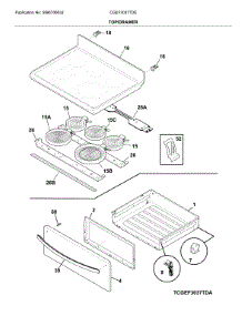 Top / Drawer parts for Frigidaire Range CGEF3037TDE from AppliancePartsPros.com