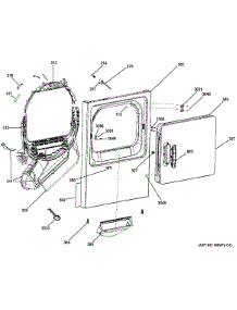 Front Panel & Door parts for Ge Dryer GTDP520GD4WW from AppliancePartsPros.com