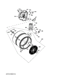 Drum parts for Ge Dryer GFDN160GJ0WW from AppliancePartsPros.com