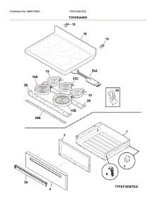 Top / Drawer parts for Frigidaire Range FFEF3056TSG from AppliancePartsPros.com