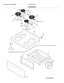 Top / Drawer parts for Frigidaire Range CFEF3017UWA from AppliancePartsPros.com