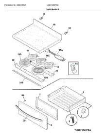 Top / Drawer parts for Frigidaire Range CGEF3059TDC from AppliancePartsPros.com