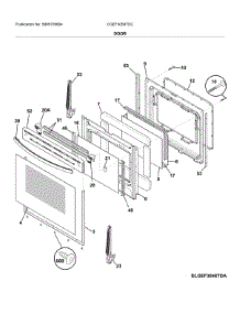 Door parts for Frigidaire Range CGEF3059TDC from AppliancePartsPros.com