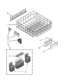 Lower Rack Parts parts for Kenmore Dishwasher 665.12783K312 (66512783K312, 665 12783K312) from AppliancePartsPros.com