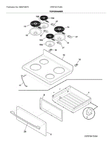Top / Drawer parts for Frigidaire Range CFEF3017USA from AppliancePartsPros.com