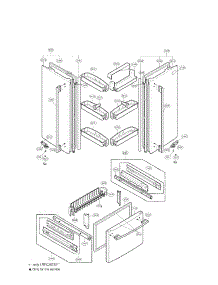 Door Parts parts for Lg Refrigerator LRFC25750WW/00 from AppliancePartsPros.com