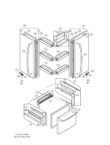 Doors parts for Lg Refrigerator LFC25770TT/00 from AppliancePartsPros.com
