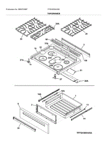 Top / Drawer parts for Frigidaire Range FFGH3054USA from AppliancePartsPros.com