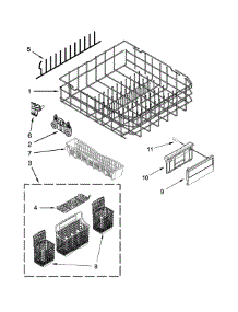 Lower Rack Parts parts for Kenmore Dishwasher 665.12772K312 (66512772K312, 665 12772K312) from AppliancePartsPros.com