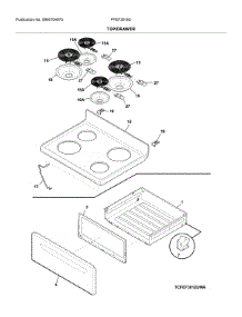 Top / Drawer parts for Frigidaire Range FFEF3016UWA from AppliancePartsPros.com