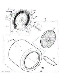 Drum parts for Ge Dryer GFDN120ED3WW from AppliancePartsPros.com