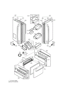 Doors parts for Lg Refrigerator LFX25961SB/00 from AppliancePartsPros.com