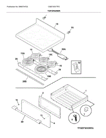 Top / Drawer parts for Frigidaire Range CGEF3037TFE from AppliancePartsPros.com