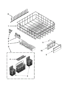 Lower Rack Parts parts for Kenmore Dishwasher 665.12774K311 (66512774K311, 665 12774K311) from AppliancePartsPros.com