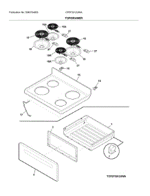 Top / Drawer parts for Frigidaire Range CFEF3012UWA from AppliancePartsPros.com