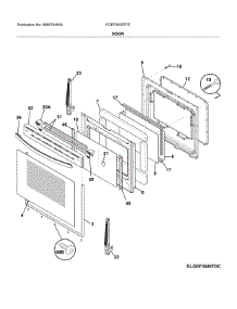 Door parts for Frigidaire Range FGEF3036TFE from AppliancePartsPros.com