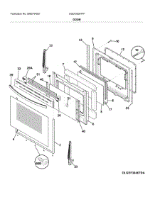 Door parts for Frigidaire Range CGEF3059TFF from AppliancePartsPros.com
