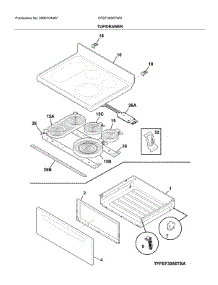 Top / Drawer parts for Frigidaire Range CFEF3056TWD from AppliancePartsPros.com