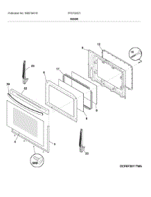Door parts for Frigidaire Range FFEF3052TWB from AppliancePartsPros.com